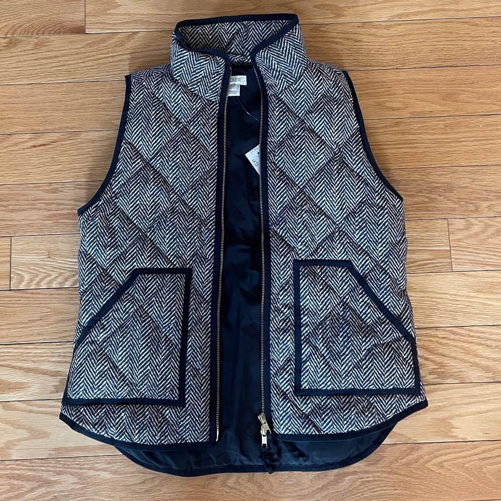 J. Crew Herringbone Quilted Puffer Vest